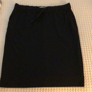 LOFT elastic drawstring black skirt!